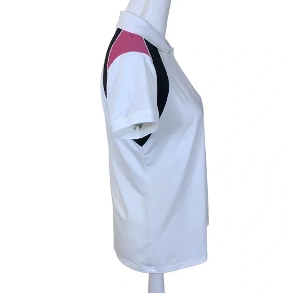 Izod XFG Golf Polo Women’s Athletic Tennis Top Cool FX White Pink Black Medium - Picture 5 of 16